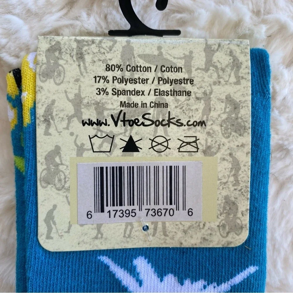 V-Toe Flip Flop Socks Lot of 5 Tabi Big Toe Socks‎ Unisex Tiger Scene NEW